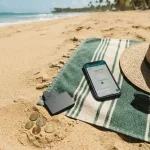 Phone with a chat open on a beach towel, illustrating the Betnix review