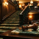 Toppled chess king before a grand club staircase, reflecting the KingsGame review