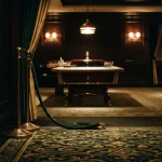 Unhooked velvet rope at a high-limit roulette room, reflecting the MoonWin review