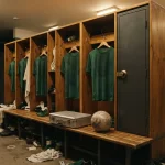 Locked locker and a briefcase in a stadium changing room, for the Sportsbet.io review on large crypto withdrawals and frozen balances